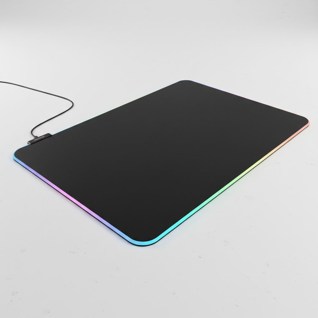 Equinox RGB LED Gaming Mousepad with glowing multicolor border