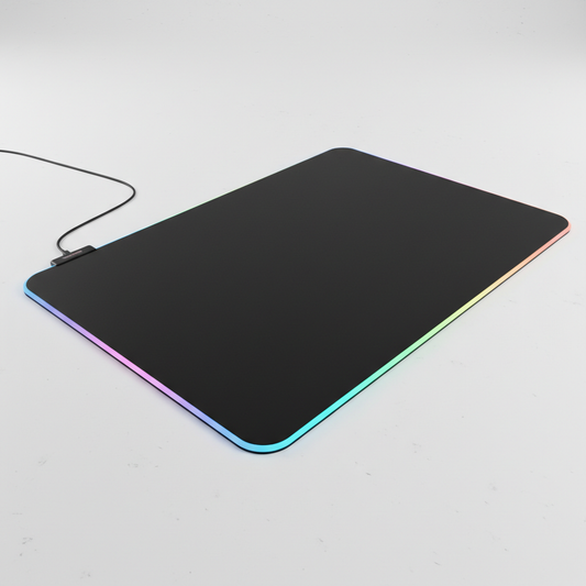Equinox RGB LED Gaming Mousepad with glowing multicolor border