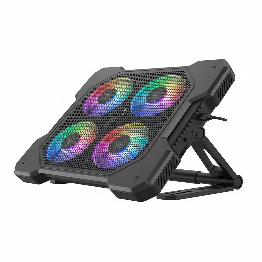 Equinox RGB Laptop Cooling Pad with RGB fans in black